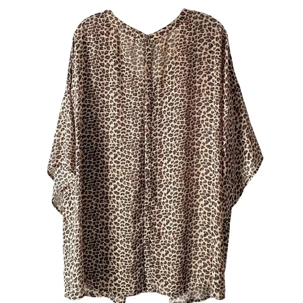 Daniel Rainn | Leopard Print Button Back Blouse S… - image 4
